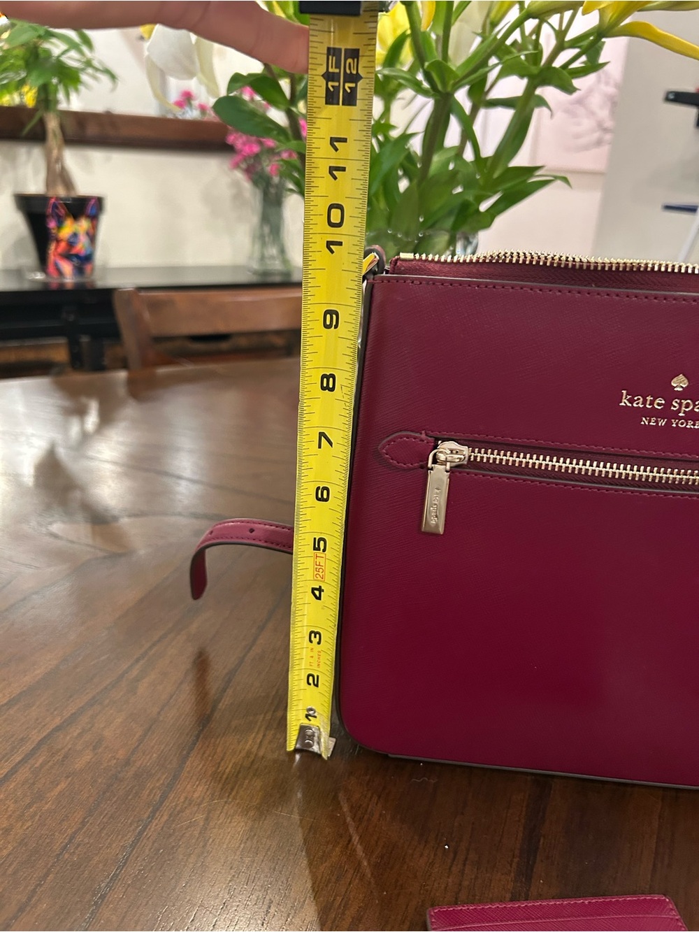 Burgundy Kate Spade purse with matching mini-wallet. - Picture 12 of 12